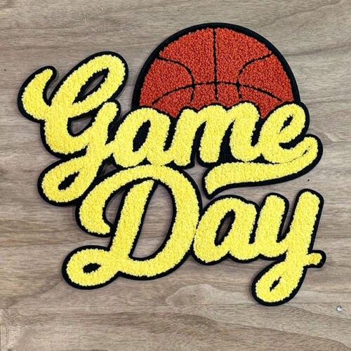 Basketball Game Day Yellow Chenille Patches