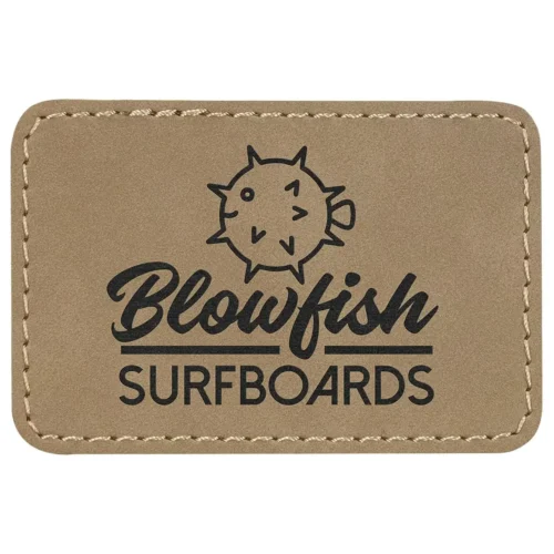 Rectangle Laserable Leatherette Hat Patches