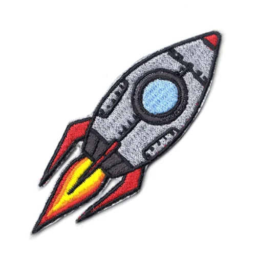 Space Rocket Embroidered Patches