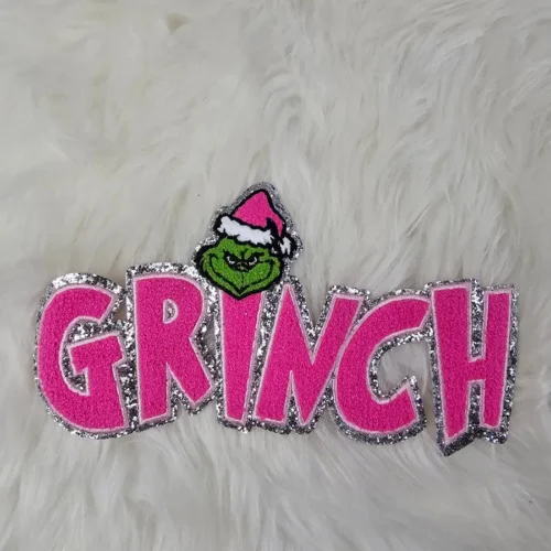 Pink Grinch Chenille Patch