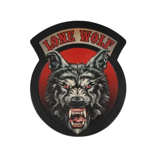 Leather Jacket Wolf Patch