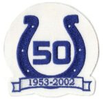 2002 Indianapolis Colts Football Logo 50th Anniversary Logo Patch | stitchpatches.com