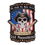 2nd Amendment Twin Guns Skull Patch, Patriotic Patches