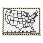 50 States Map & Mile Tracker White Patch, Biker Patches