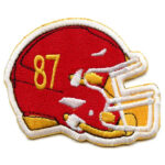 #87 Kansas City Helmet Patch Football Fan Missouri Embroidered Iron On | stitchpatches.com