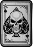 Ace Of Spades Subdued Skull Patch, Biker Back Patches