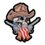 American Cowboy Skull With Guns Patch, Skull Back Patches