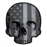 American Flag Half Skull Subdued Patch, Back Patches