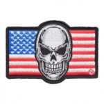 American Flag Skull Patch, Patriotic US Flag Patches