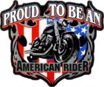 American Rider US Flag Shield Patch, Patriotic Back Patches