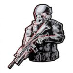 Armed Tactical Soldier Skeleton Patch, Skull Back Patches