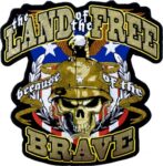 Because Of The Brave Skull Patch, Military Back Patches