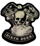 Biker Born V-Twin & Skull Patches, Biker Back Patches