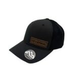 Black Hat With Leather Patch | stitchpatches.com