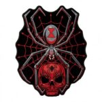 Black Widow Spider Web Red Skull Patch, Spider Back Patches