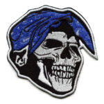 Blue Bandana Skull Patch West Coast California Rapper Embroidered Iron On | stitchpatches.com