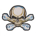 Blue & White Skull Patch, Skull & Crossbones Patches