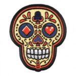 Cara De Poker Sugar Skull Patch, Day Of The Dead Patches