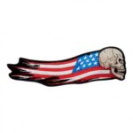 Charging Skull Distressed Flag Patch, American Flag Patches