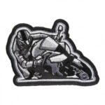 Cornering Gray Rider Motorcycle Patch, Biker Patches