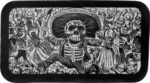 Dancing Skeleton Day Of The Dead Genuine Leather Patch