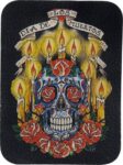 Day of The Dead Skull & Candles Genuine Leather Patch