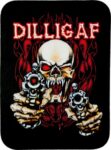 DILLIGAF Skull & Guns Genuine Leather Patch