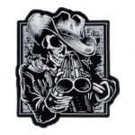 Double Barrel Shotgun Cowboy Patch, Large Back Patches