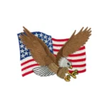 Eagle With Flag Embroidered Patch | stitchpatches.com