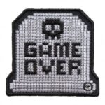 Game Over Gamer Skull Headstone Patch, Death Patches