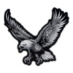 Grey & Black Subdued Soaring Eagle Patch, Patriotic Back Patches