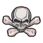 Grey & White Skull Patch, Skull & Crossbones Patches