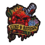 Guns N’ Roses Flame Banner Patch Dagger Skull Heart Sublimated Iron On | stitchpatches.com