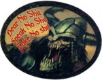 Hear, Speak & Take No Shit Viking Demon Leather Patch