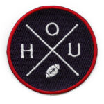 Houston Football Round Patch HOU Cross Team Embroidered Iron on Patch | stitchpatches.com