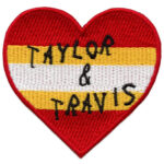 Kansas City Football Spirit Heart Patch Couple Artist Embroidered Iron On | stitchpatches.com