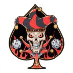 Lucky Jester Blazing Spade Patch, Biker Back Patches