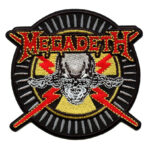 Megadeth Skull & Bullets Iron On Patch | stitchpatches.com