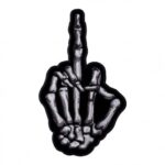 Middle Finger Skeleton Hand With Thumb Patch, Vulgar Patches