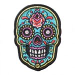 Muerte Azul Sugar Skull Patch, Day Of The Dead Patches