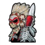 Native American Warrior Skull Patch, Indian Chief Patches