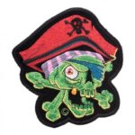 One Eyed Pirate Skull Zombie Patch, Pirate Skull Patches