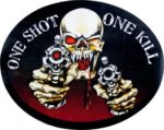 One Shot One Kill Vampire Skull Genuine Leather Patch