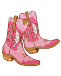 Pink Cowgirl Boots Large Back Patch