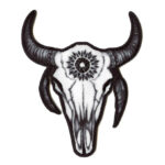 Sacred Bull Skull Patch Tribal Embroidered Iron On | stitchpatches.com