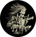 Skeleton Rider Genuine Leather Round Patch