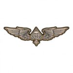 Tan & Orange Wing Spade Skull Patch, Skull Patches