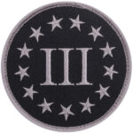 Three Percenter Morale Patch Defend Liberty with Courage | stitchpatches.com