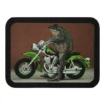 Toad Biker On Green Motorcycle Genuine Leather Patch