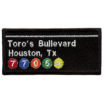 Toro’s Bullevard Area Code Patch Subway Sign Football Embroidered Iron On | stitchpatches.com